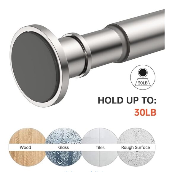 Silver  Shower Curtain Rod Set - Picture 6 of 14